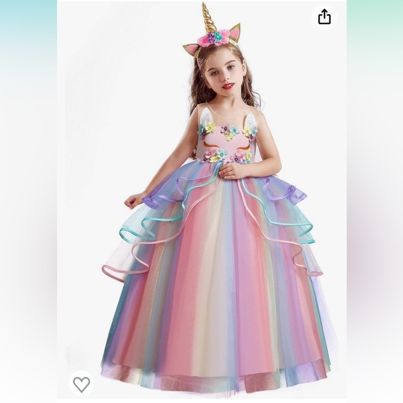 Unicorn Princess Halloween Costume with Purse - NWT - in two big girl sizes - Picture 3 of 11